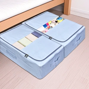 Multifunctional Oxford Cloth Wardrobe Organizer Classic Iron and PVC Design Rectangle Shape for Underbed Quilt Bedding Storage