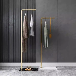 Modern Design Living Room Iron Double Tier Glossy Finish Coat Rack Vertical Household Multifunction Clothing Organizer Coat Rack