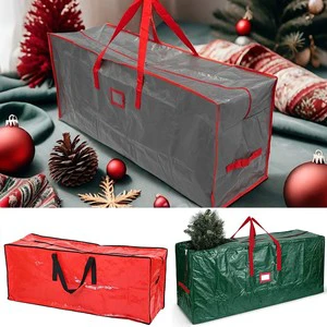 Large Foldable Christmas Tree Storage Bag Durable Reinforced Handles Dual Zipper Waterproof Material Protects Dust Bag