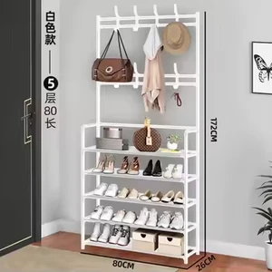 Four-Layer Multi-Tier Shoe Rack Storage Boxes Minimalist Square Design for Clothes & Footwear Organization