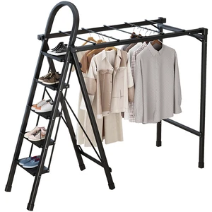 Multifunctional Single-Tier Wall-Mounted Folding Dry Rack Strong Suction Cup Punch-Free Retractable Feature for Clothes Shoes
