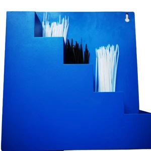 Customized Blue Metal Iron Storage Box 30*32*8cm Cable Ties Organizer Box for the German Market