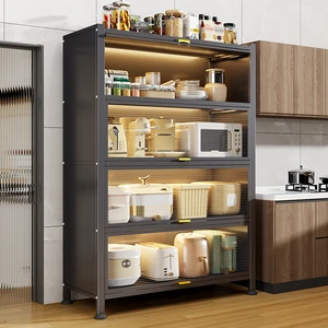 Modern Home Storage Organization Steel Kitchen Cabinet with 5 Shelves & 4 Drawers Powder Coated Finish for Durable Home Use