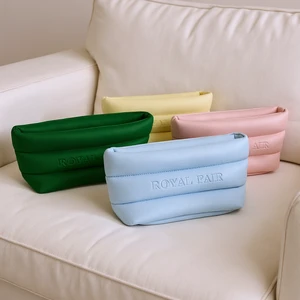 Royal Fair Custom Colorful Quilted Puffy Neoprene Cosmetic Makeup Pouch Bag Eco Friendly Puffer Skincare Storage Toilet Bag