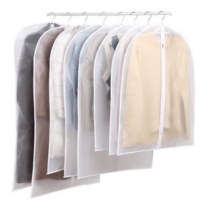 Clothes Transparent Dust Cover Dust Bag Non-woven Suit Bag Coat Clothing Dust Clothing Storage Bag with Zipper Can hang