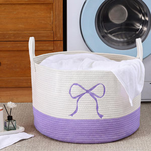 Laundry Basket With Bow Hamper Hamper 15 X 17.7 Inches Toy Box Large Coquette For Blanket Toys Clothes Organization