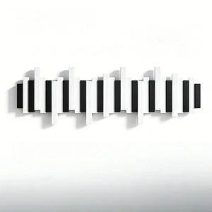 Creative Piano Key Wall Hanging Hooks Solid Rubber Wood Foldable Coat Hanger Entryway Hallway Kitchen Bathroom Storage Organizer