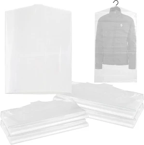 Dry Cleaning Hanging Garment Bags Plastic Clothing Dust Cover for Closet Clothes Storage Coat Suit Bag for Home Laundry