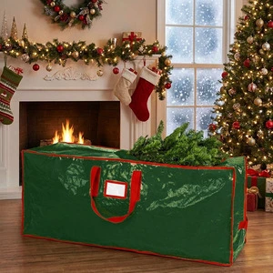 Christmas Tree Storage Bag 7.5 Foot Xmas Holiday Tree Durable Waterproof Carry Handles Zippered Green Moving Bag