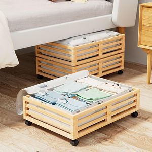 ZC Custom Under Bed Storage Box with Wheels Toy Storage Space Saving Bedroom Storage Container Closet/Shoe Organizer Dust Bag
