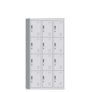 Heavy-duty Steel Locker Cabinet with Key Lock 12-Door Gym Locker Room for Staff and Worker Clothes Storage