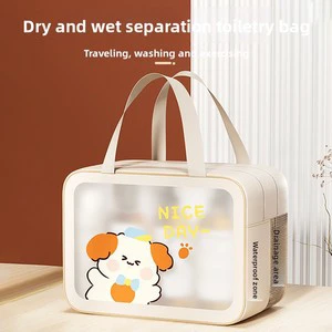 Dry Wet Separation Foldable Toiletry Bag Large-capacity 6-10L Waterproof Shower Storage Bag Portable Travel Bag Cartoon Cute