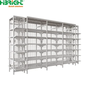 Certified Customized Industrial Look Store Racks Cost-Effective Durable Grocery Store Shelving System Wire Mesh