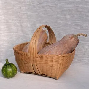 Chinese-style Handmade Bamboo Woven Oval Storage Basket with Handle for Kitchen & Living Room Food Storage