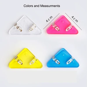 Color Corner Clip Creative Triangle Clip Snack Seal Clamps Triangle Plastic Clip Student Stationery Paper Folder