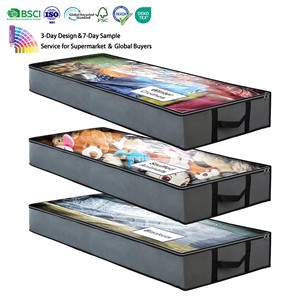 Foldable Containers Large Bins with Reinforced Handles Quilt Clothes Storage Bag Underbed Storage Bag