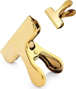 The 77mm Golden Color Stainless Steel Heavy Duty Chip Bag Clips,Paper Clamps for Snack,Chips,Kitchen Decor,Home&Office Paper