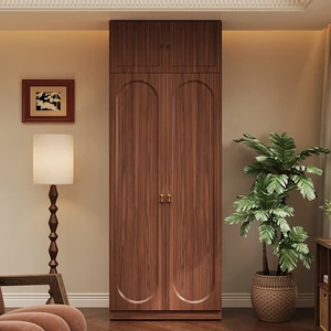 Rustic French Style Steel Wood Grain Color Wardrobe Customizable Bedroom Furniture Clothes Closet Storage Cabinet