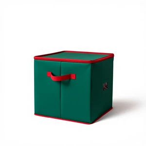 Modern Non Woven Christmas Ornament Storage Box Lid 64 Compartment Foldable Stackable Holiday Decoration Organizer for Home Use