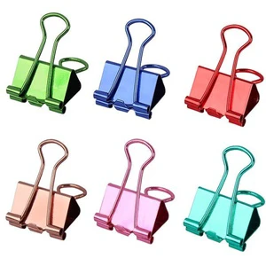 Assorted Metallic Double Colors Binder Clips