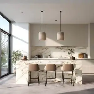 CBMmart Modern Kitchen Cabinet Free Design Ready To Assemble Aluminium Luxury White Kitchen Cabinet Modern Set