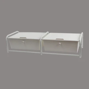 K/D Underbed 2 Modern Storage Drawers with Lid White PP Plastic Rectangle Lacquer Finish 5-10kg Load Capacity