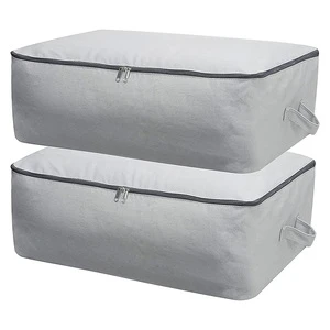 Custom Durable Cotton Canvas Soft Space Save Storage Bag Wardrobe Organizer Big Cotton Bag for Packaging Clothes Pillow