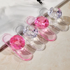 Creative Design Crystal Door Handle Adhesive Hook Wardrobe Drawer Cabinet Wall Hook for Home Use