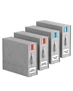 KUYUE Bed Sheet Organizer for Linen Closet Organizers and Storage, Foldable Sheet Storage Box Blue Oxford Clothing Organizer