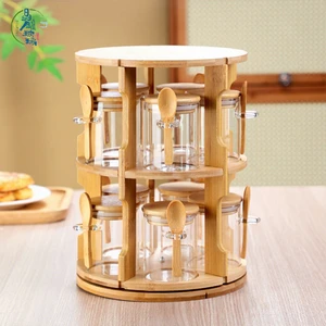 Household Coffee Milk Tea Can Storage Rack Rotating Kitchen Seasoning Can Sorting Rack Storage Rack Can Glass Jars Set