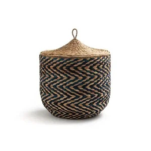 Export Quality Handmade Eco-Friendly Natural Rattan Jute Yarn Food Storage Basket Set Decorative Woven Organizer for Home Use