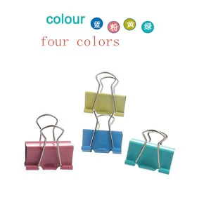 15MM/6# Metal Fold Back Paper Clips Colorful Binder 60pcs For Documents