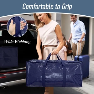 Extra Large Heavy-Duty Single Tier Storage Bag Moving Boxes Zippers Carrying Handles Space-Saving For Bedroom Wardrobe Tools