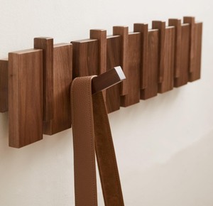 Modern Wooden Wall Hangers With 6 Hooks Heavy Duty Wall Mounted For Hanging Coats & Clothing