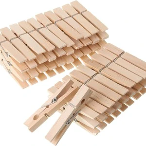 ODM&OEM Wholesale Large Natural Wood Clothes Clips-Rust Resistant Spring for Classroom Projects Hanging Photos Chip Bags