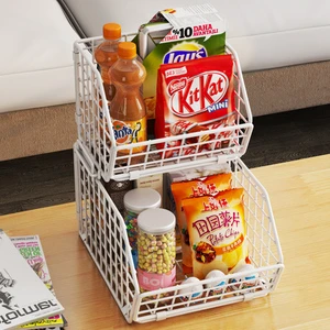 Kitchen Organizer Utensils Vegetables Storage Iron Picnic Gift 2 Tier Fruit Hamper Wire Mesh Egg Large Baskets Standing Type