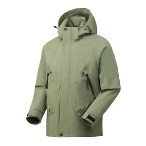 Unisex Plus Size Washed Waterproof Hard Shell Lightweight Moisture-Wicking Outdoor Jacket Windproof Breathable Zipper Stand
