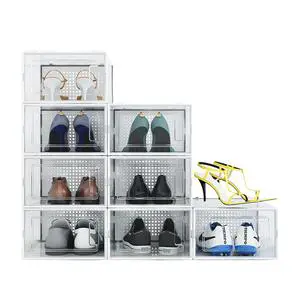 Multiple Models Available Foldable Plastic Shoe Storage Box Sneakers Shoe Box