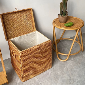 Cheap Price for Retailers Rattan Baskets with Cotton Liner Woven Wicker Basket for Home Decoration Kids & Teen Storage Baskets
