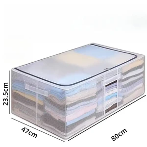 Steel Frame Zipper Under Bed Bag for Under Bed Clothing Linen Storage Blanket Sweater Duvet Storage