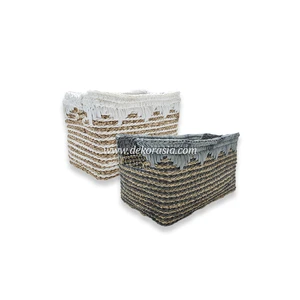 Fabric Woven Rectangular Basket for Home Decor & Storage Organization