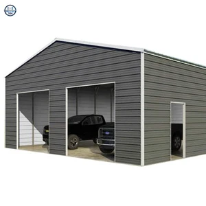 Prefabricated Heavy Duty Steel Structure Car Garage Shed Small Carport Storage Shelter With Welded Construction Cutting Services
