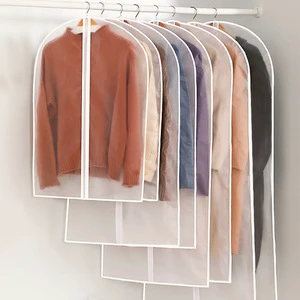 5Pcs Set of Clothes Dust Bag Household Transparent Dust Hanging Bag Washable Clothes Suit Dust Cover
