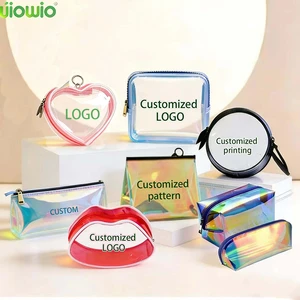UIOWIO Custom See-through Travel PVC Clear Toiletry Case Transparent Bathroom Organizer Plastic Waterproof Toilet Wash Bag