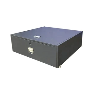 Large Metal Underbed Container Organizer Lockable Rolling Cabinet Steel Under Bed Storage Bin Box with Wheels for Clothes