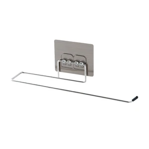 Modern Stainless Steel Kitchen Wall-Mounted Paper Hanger Rack Self-Adhesive Bathroom Towel Home Creativity Creative Hook