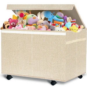 Sturdy Storage Bins With Lids, Extra Large Kids Toy Storage Organizer Boxes Bins Baskets