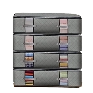 Extra-Large Foldable Clear Window Under Bed Quilt Blankets Comforters Storage Bins Cloth Storage Bags with Strong Handle