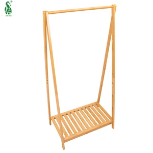 Eco-Friendly Natural Bamboo Coat Rack Sturdy Shelf Customized Color Modern Design Living Room Furniture for Bedroom Bathroom Use