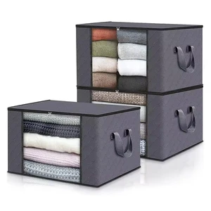 Kzr Fabric Large Clothing Storage Bag with Zipper Folding Wardrobe Storage Bag for Blankets and Bedding